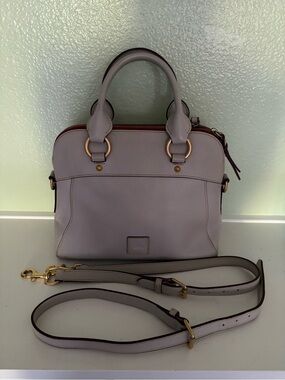 Dooney & Bourke bone color  Leather Satchel with Gold Hardware